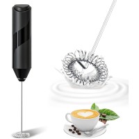 Fovbun Milk Frother, Milk Frothers Handheld Electric with High Power 14000 RPM Motor, Mini Foamer Whisk, Mixer with Food Grade Stainless Steel Stirring Head, for Coffee, Hot Chocolate, Drinks