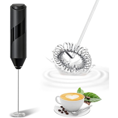 Fovbun Milk Frother, Milk Frothers Handheld Electric with High Power 14000 RPM Motor, Mini Foamer Whisk, Mixer with Food Grade Stainless Steel Stirring Head, for Coffee, Hot Chocolate, Drinks