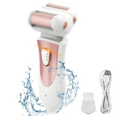 Electric Foot File, Rechargeable Pedicure Callus Remover with 2 Roller Heads, Waterproof Professional Pedicure Kit Foot Scrubber